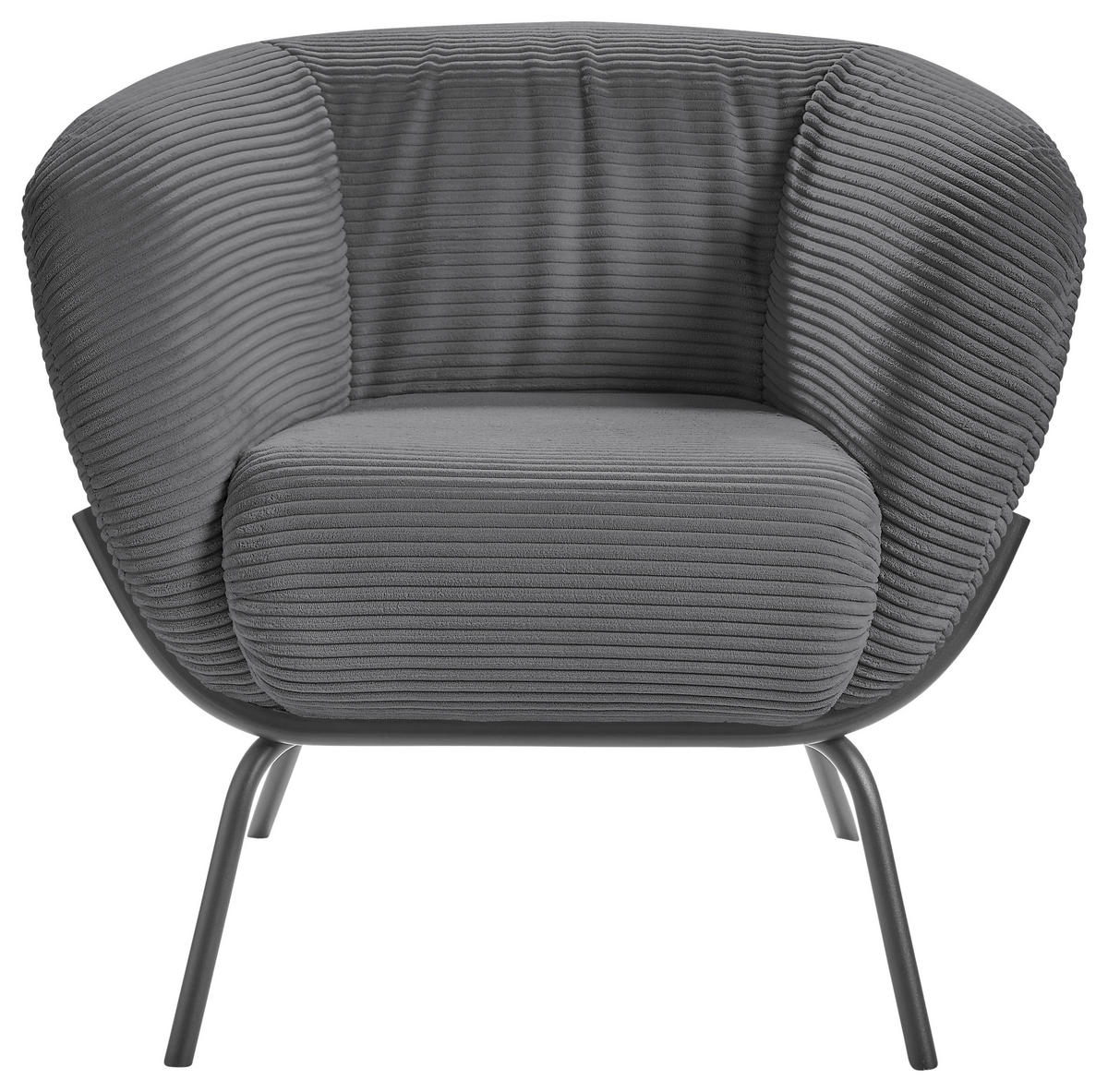 COCKTAILSESSEL Cord Dunkelgrau  - Dunkelgrau, Design, Textil (79/71/74cm) - Lomoco