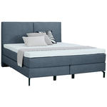 BOXSPRINGBETT 160/200 cm  in Blau  - Blau/Schwarz, KONVENTIONELL, Textil/Metall (160/200cm) - Dieter Knoll