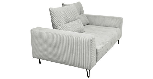 BIGSOFA  in Cord Hellgrau  - Hellgrau/Schwarz, KONVENTIONELL, Textil/Metall (246/100/116cm) - Carryhome