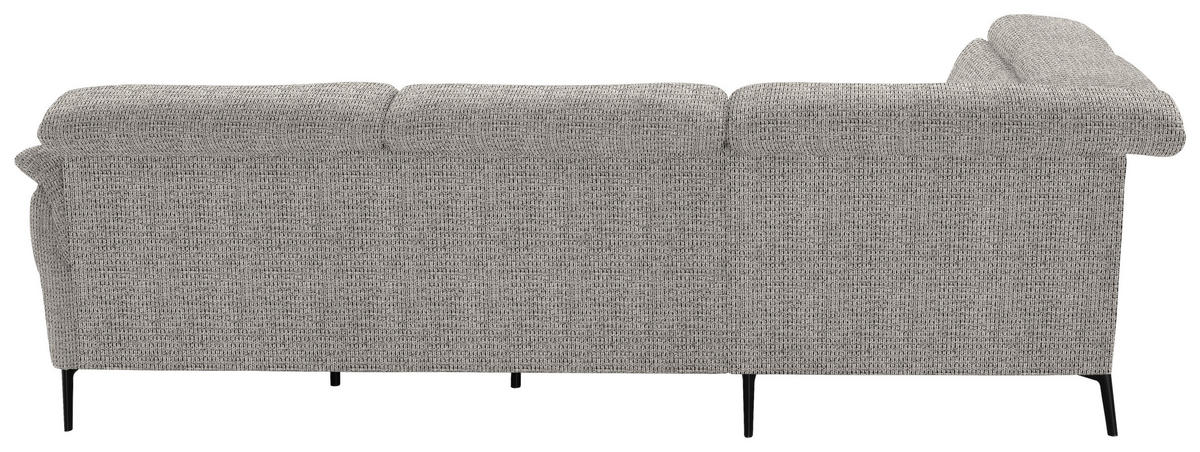 ECKSOFA in Struktur Hellgrau  - Hellgrau/Schwarz, Modern, Textil/Metall (235/275cm) - Cantus