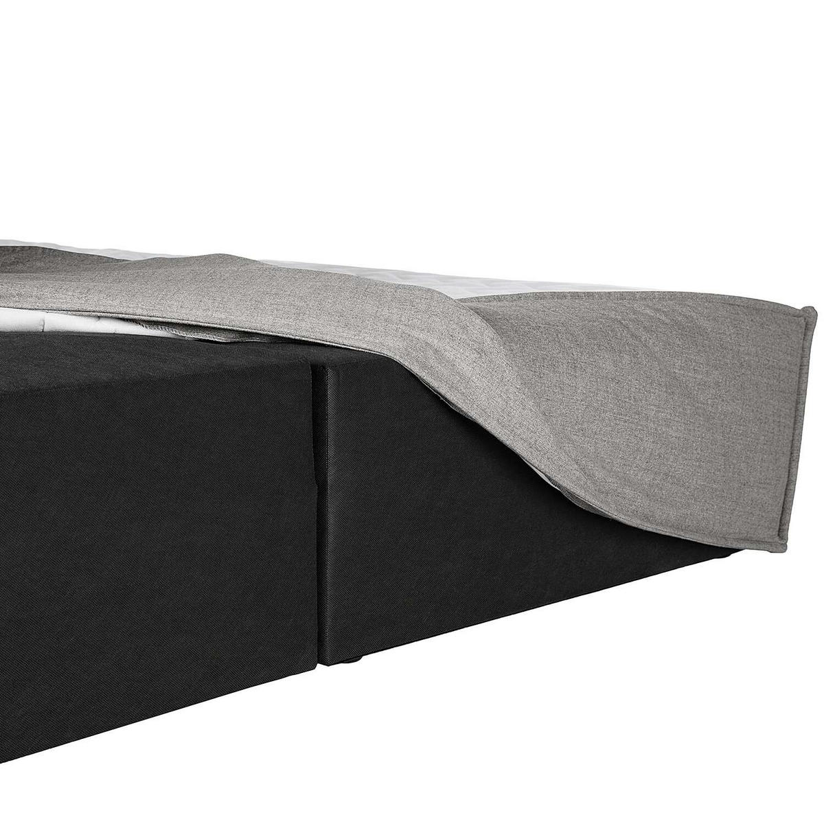 BOXSPRINGBETT 180/220 cm  in Hellgrau  - Hellgrau/Schwarz, Design, Textil (180/220cm) - home24