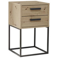 NACHTSCHRANK 40/65/38,5 cm  - Schwarz/Eiche Artisan, MODERN, Holzwerkstoff/Kunststoff (40/65/38,5cm) - Livetastic