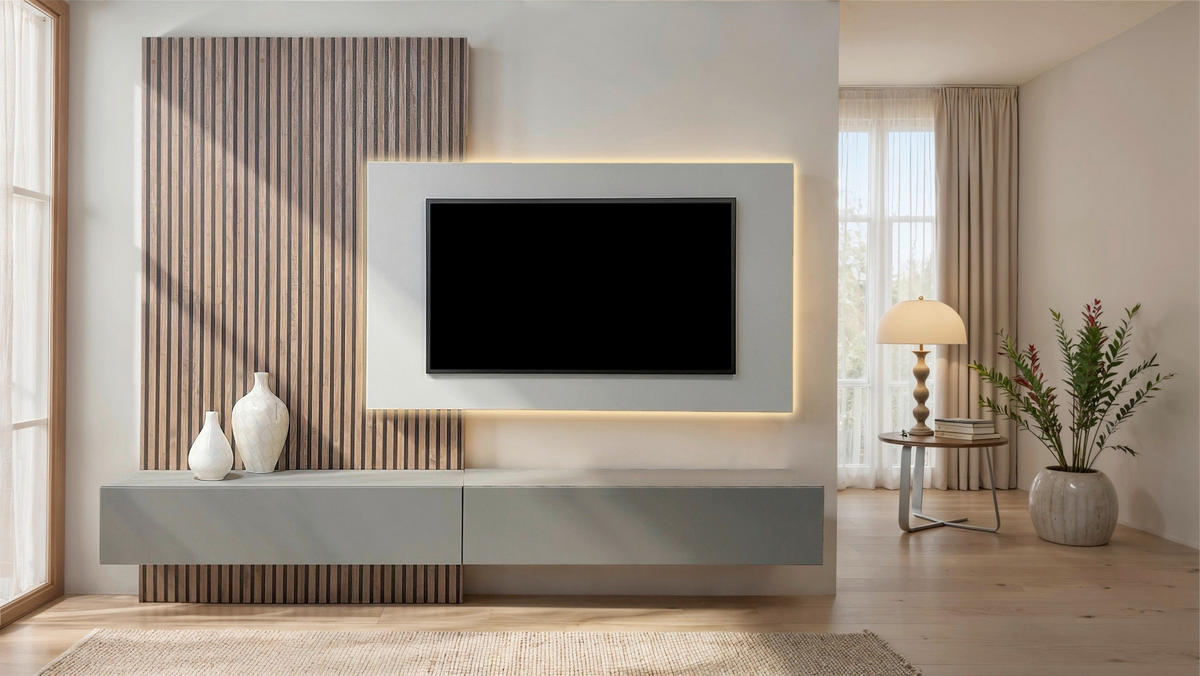 REGAL siva, tamno siva, crno-smeđa   - siva/tamno siva, Moderno, drvni materijal (280/260/30cm) - Hom`in