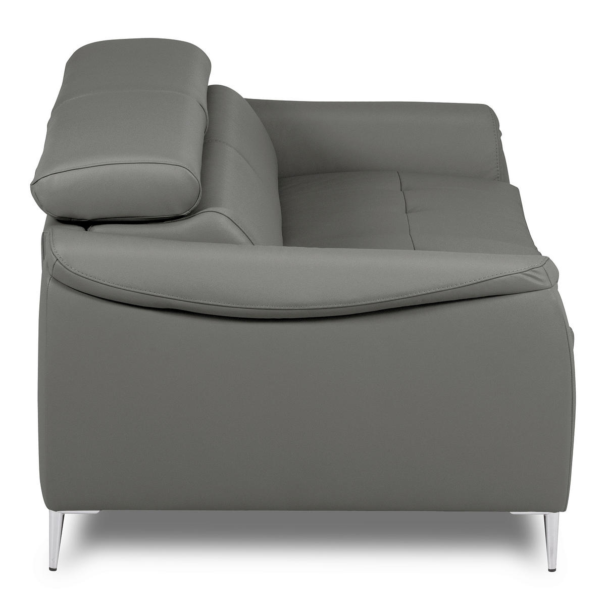 SCHLAFSOFA PAFOS Dunkelgrau Echtleder Lederlook  - Dunkelgrau, Design, Leder/Textil (203/77-98/103cm) - MID.YOU