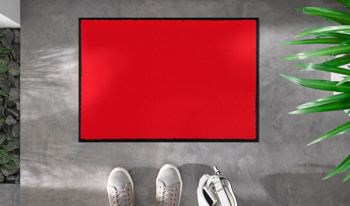 FUßMATTE  40/60 cm  Rot  - Rot, KONVENTIONELL, Kunststoff/Textil (40/60cm) - wash+dry