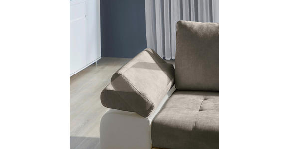 ECKSOFA  in Flachgewebe Weiß, Beige  271/175 cm  - Beige/Weiß, Design, Kunststoff/Textil (271/175cm) - Xora