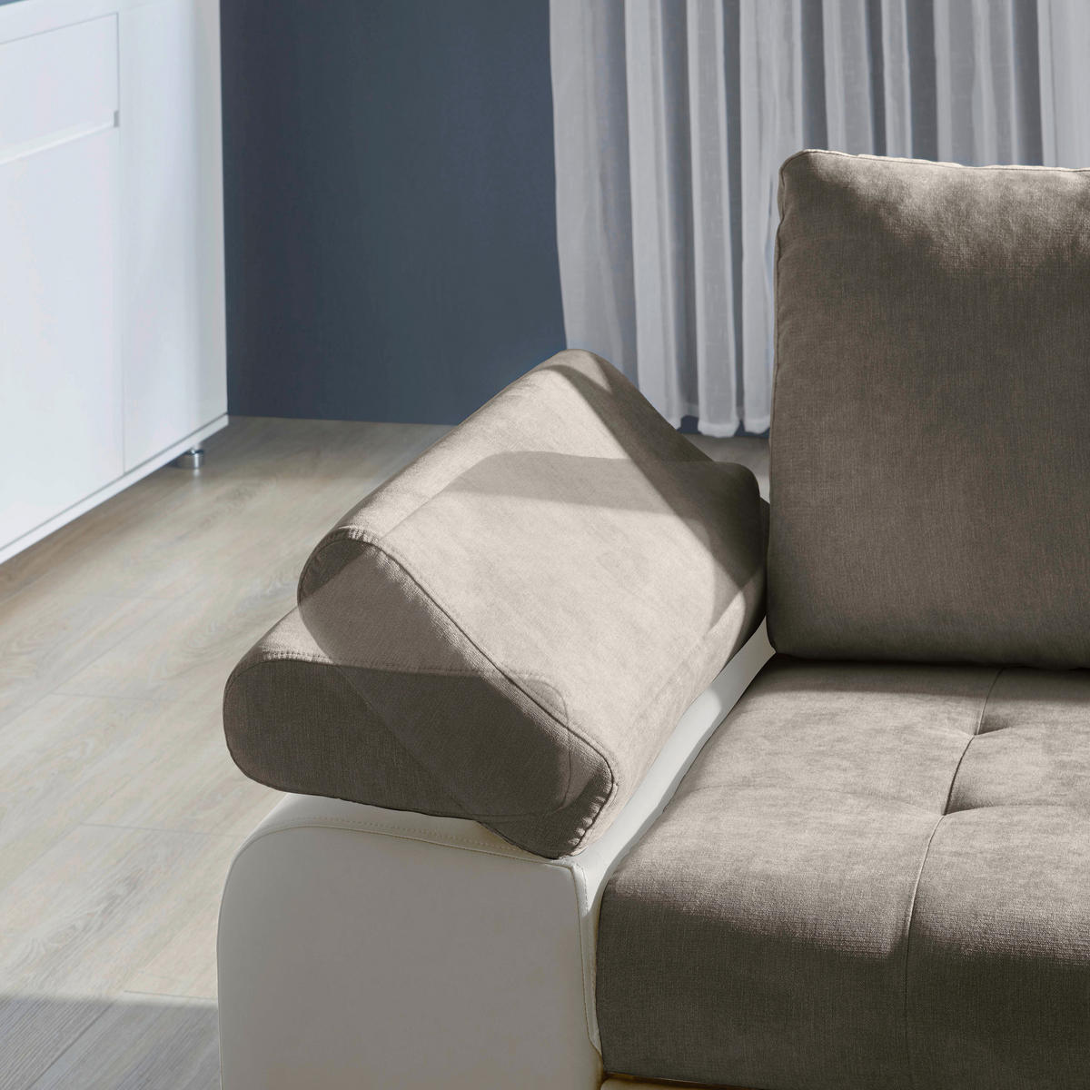 ECKSOFA JOY I -EXKLUSIV- TOP- - Beige/Weiß, Design, Kunststoff/Textil (271/175cm) - Xora