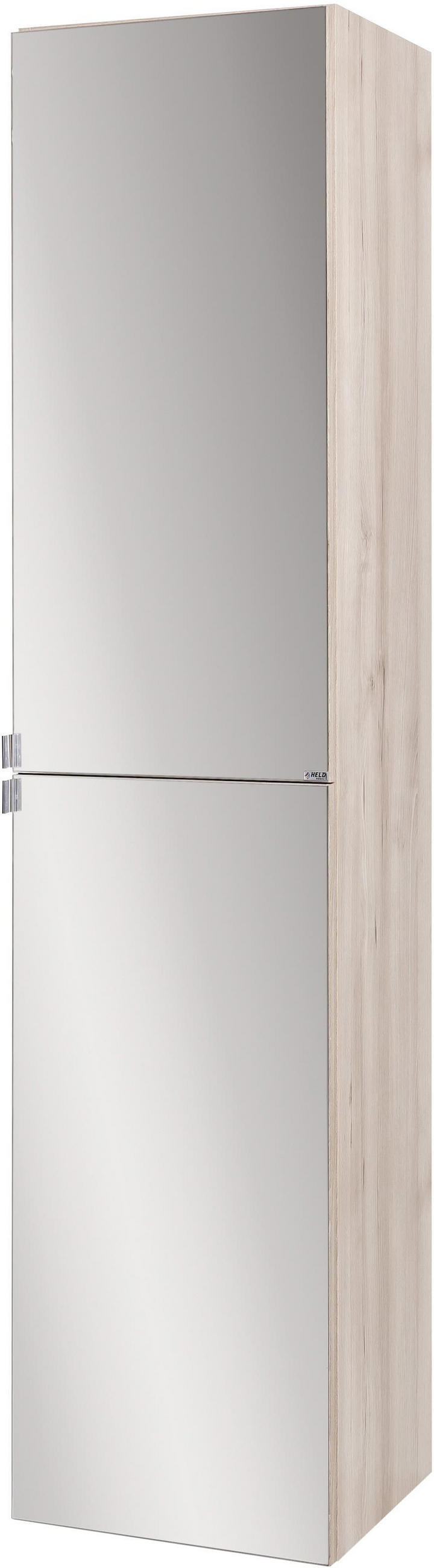 HOCHSCHRANK 40/180/35 cm  - Chromfarben/Buchefarben, KONVENTIONELL, Glas/Holzwerkstoff (40/180/35cm) - Xora