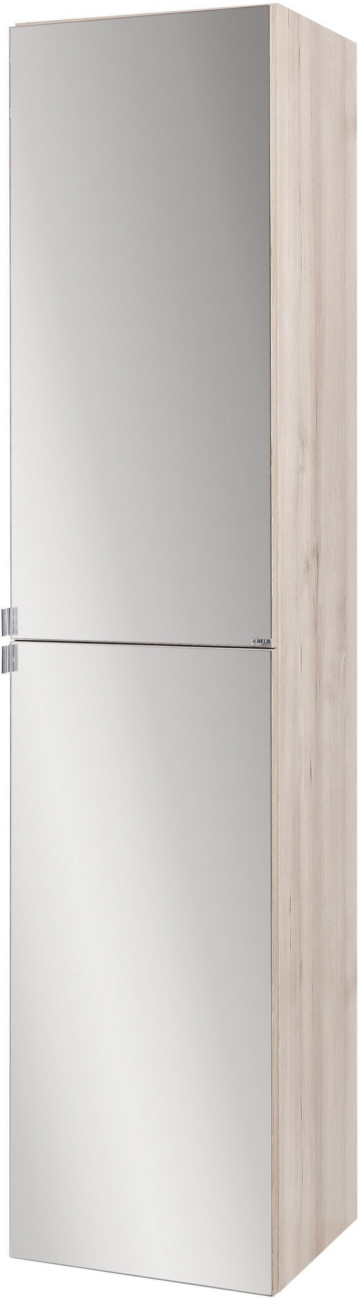 HOCHSCHRANK 40/180/35 cm  - Chromfarben/Buchefarben, KONVENTIONELL, Glas/Holzwerkstoff (40/180/35cm) - Xora