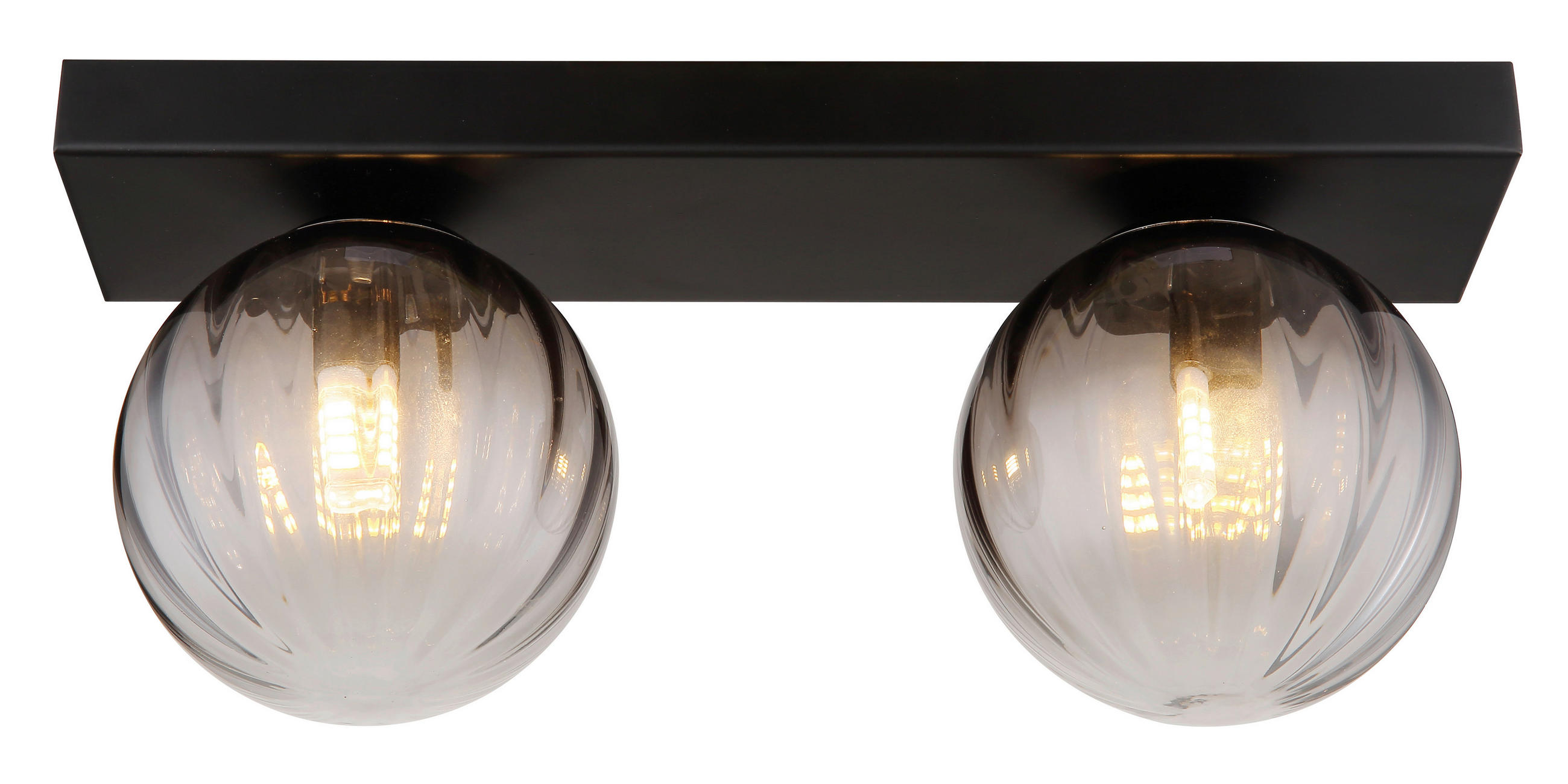 WANDLEUCHTE Dallerta 35/12/15 cm   - Klar/Schwarz, Design, Glas/Metall (35/12/15cm) - Globo