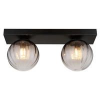 WANDLEUCHTE Dallerta 35/12/15 cm   - Klar/Schwarz, Design, Glas/Metall (35/12/15cm) - Globo