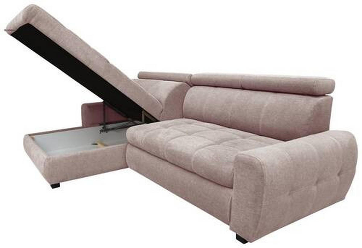 Wohnlandschaft inkl.Funktionen in Webstoff Silberfarben  - Weiss/Silberfarben, Lifestyle, Kunststoff/Textil (173/276cm) - Stylife