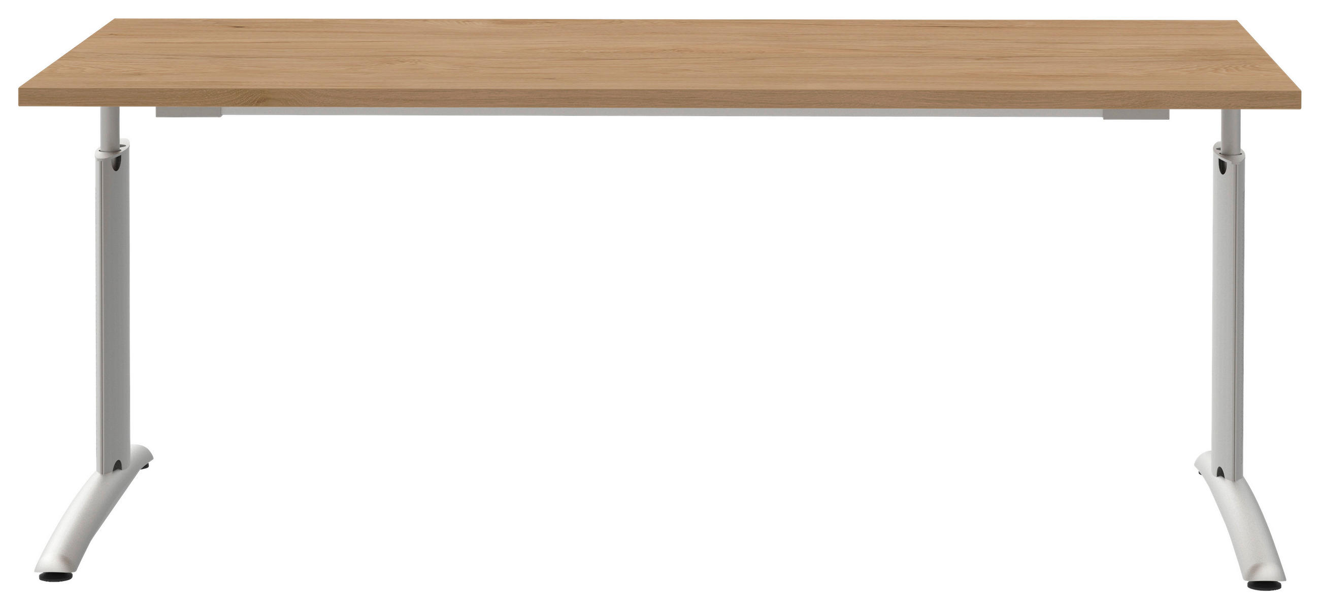 SCHREIBTISCH 180/80/70-82 cm  in Eichefarben, Alufarben  - Eichefarben/Alufarben, KONVENTIONELL, Holzwerkstoff/Metall (180/80/70-82cm) - Moderano