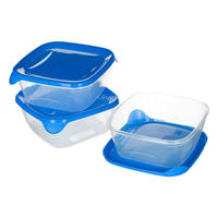 SET POSOD ZA SHRANJEVANJE     15/15/8 cm         - modra/prozorno, Basics, umetna masa (15/15/8cm) - Curver