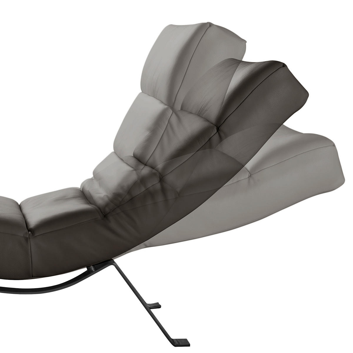 RELAXLIEGE Echtleder Dunkelbraun  - Dunkelbraun/Schwarz, Design, Leder/Metall (65/65-95/171cm) - Livetastic