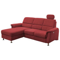 ECKSOFA Rot Mikrofaser  - Chromfarben/Rot, MODERN, Textil/Metall (165/231cm) - Livetastic