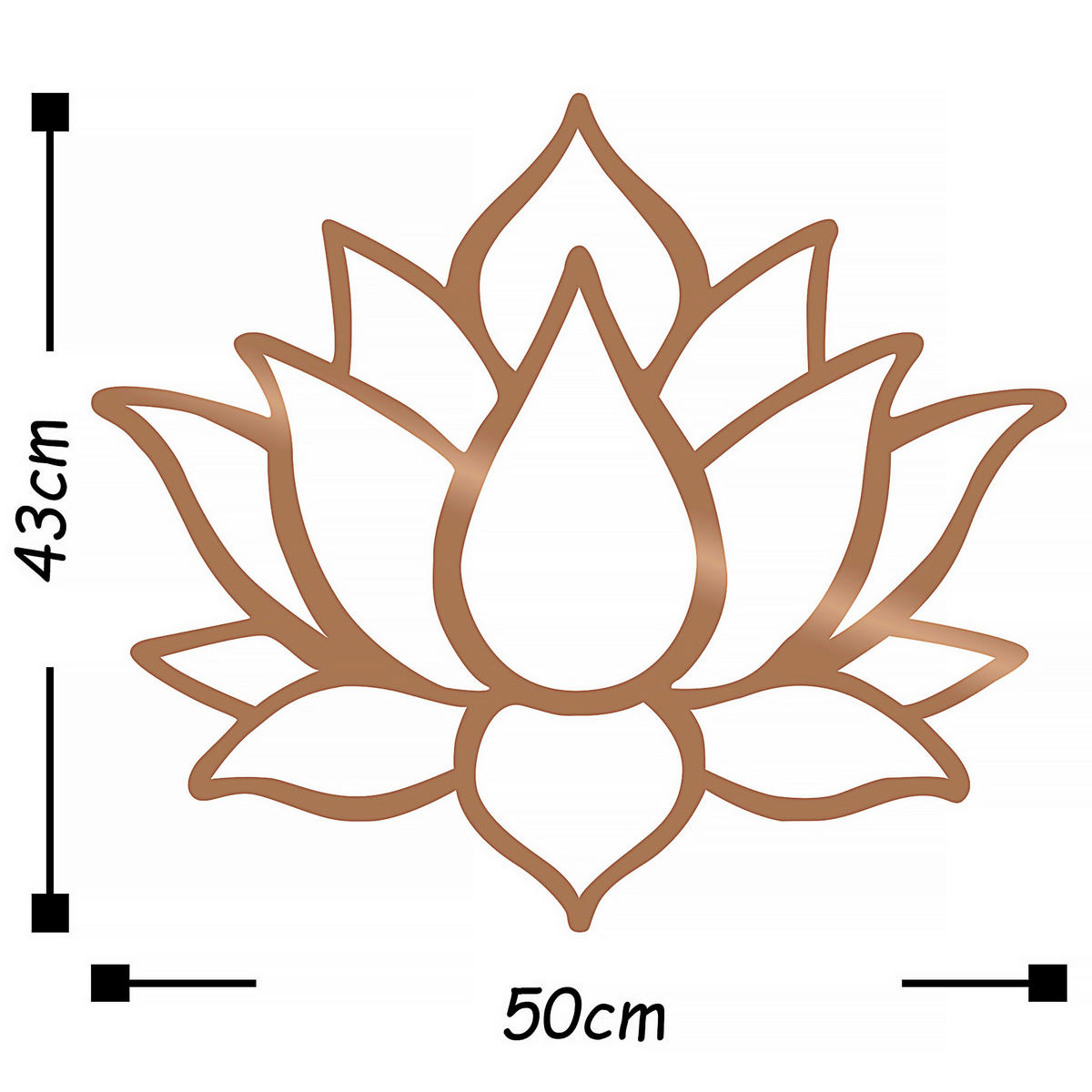 METALLBILD 50/43 cm  - Bronzefarben, Basics, Metall (50/43cm)
