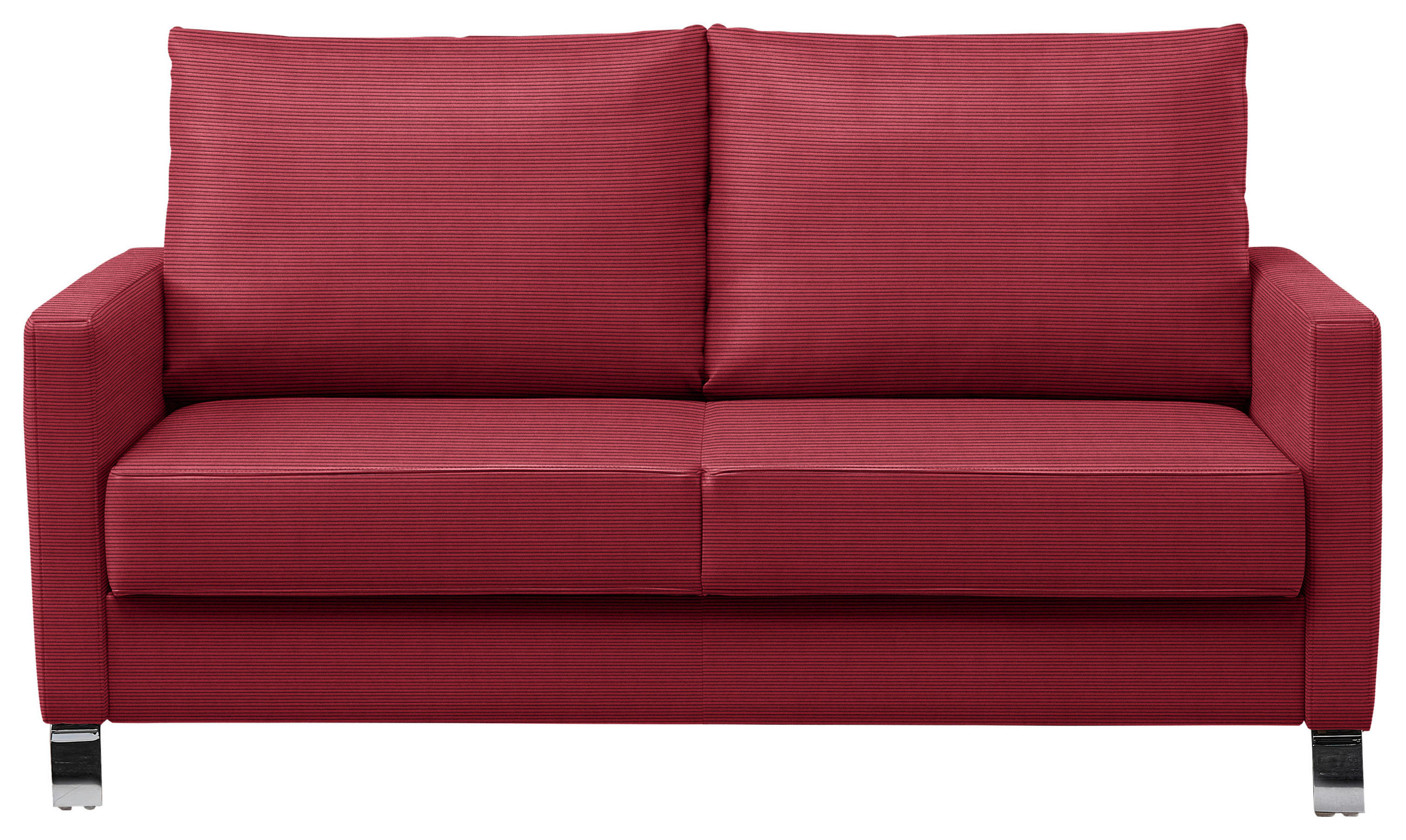 SCHLAFSOFA Flexa in Feincord Rot  - Chromfarben/Rot, Design, Textil/Metall (140/90/95cm) - Bali