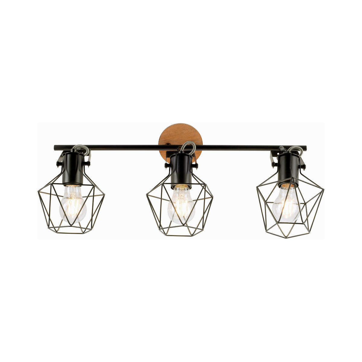 DECKENLEUCHTE Jaro 83/28/31 cm   - Schwarz, Natur, Holz/Metall (83/28/31cm)