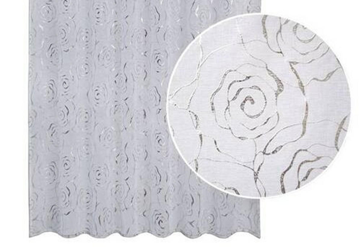 Vorhang mit Schlaufen und transparent  - Weiss, Modern, Textil (140/255cm)