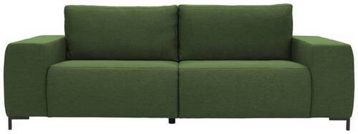 BIGSOFA Webstoff Grün  - Schwarz/Grün, Design, Textil/Metall (242/88/88cm) - LOOKS by W.Joop