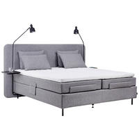BOXSPRINGBETT 180/200 cm  in Grau  - Schwarz/Grau, KONVENTIONELL, Textil/Metall (180/200cm) - Jensen