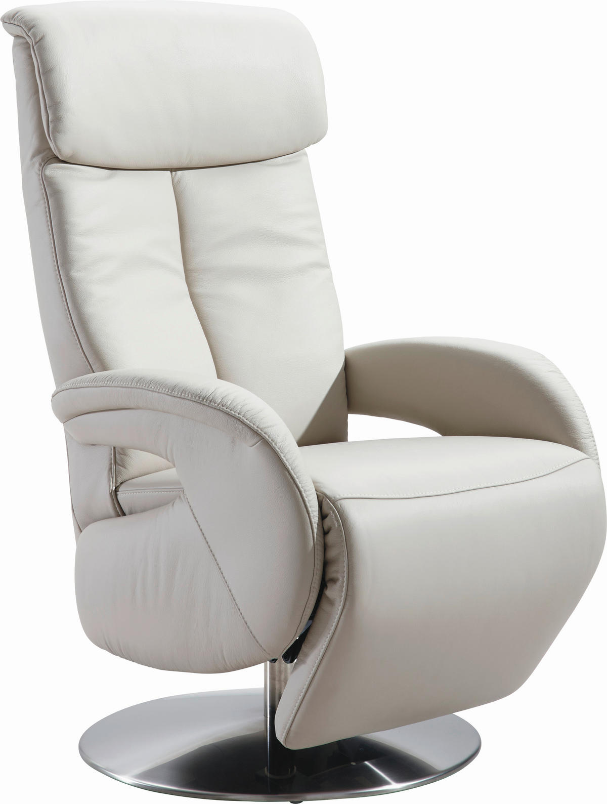 RELAXSESSEL Echtleder    - Edelstahlfarben/Beige, KONVENTIONELL, Leder/Metall (70/114/80cm) - Cantus