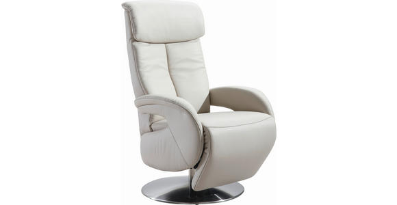 RELAXSESSEL Echtleder    - Edelstahlfarben/Beige, KONVENTIONELL, Leder/Metall (70/114/80cm) - Cantus
