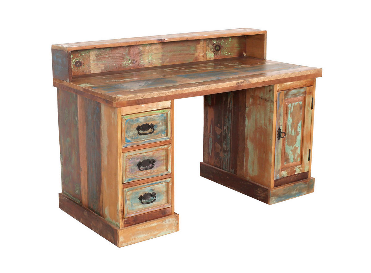 SCHREIBTISCH 132/90/65 cm  in Multicolor  - Multicolor/Schwarz, MODERN, Holz/Metall (132/90/65cm) - MID.YOU