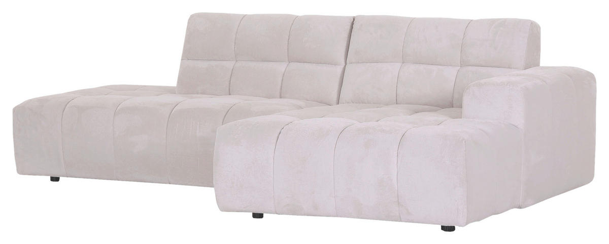 HÖRNSOFFA i plysch vit  - vit/svart, Klassisk, textil/plast (282/155cm) - MID.YOU