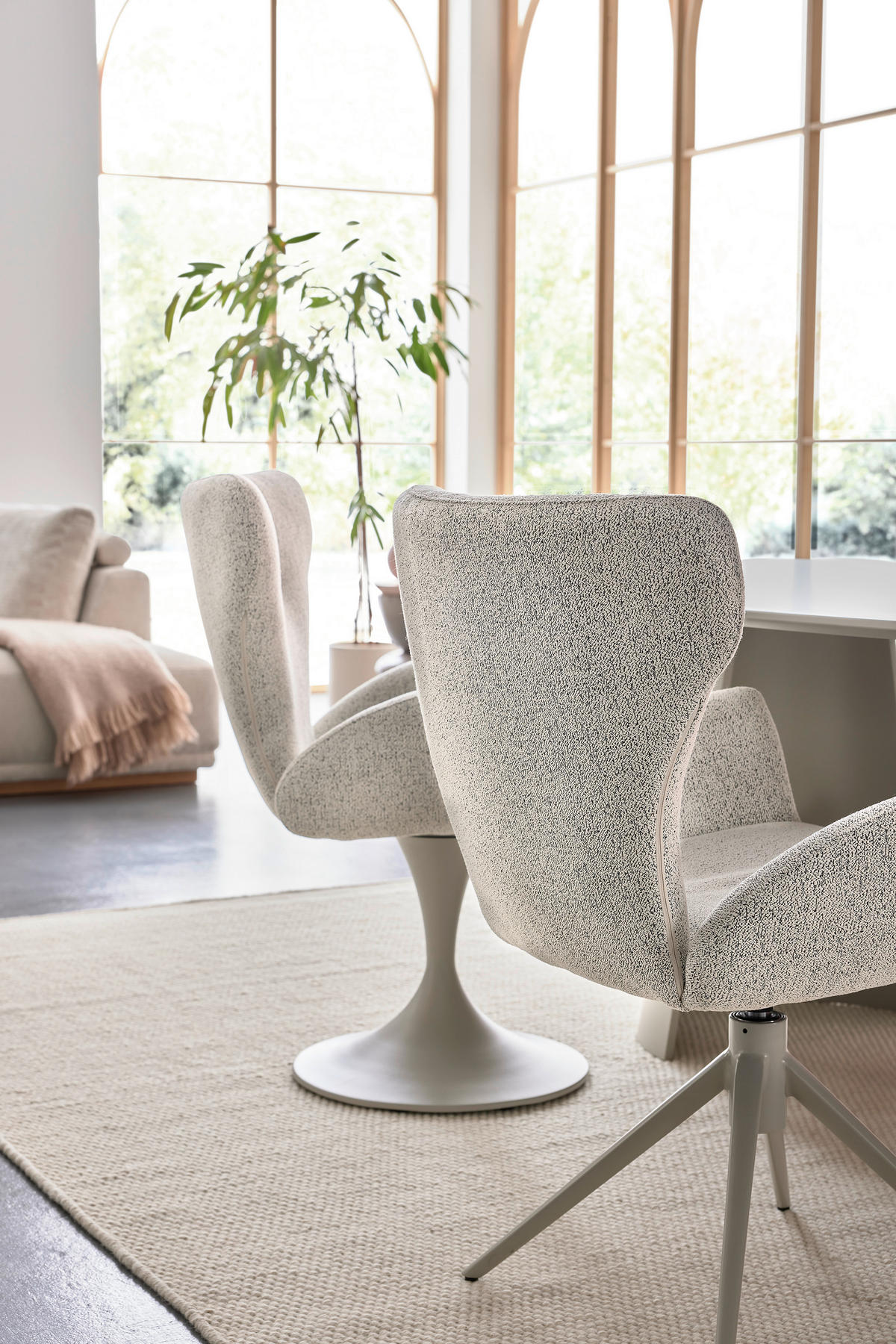 ARMLEHNSTUHL  in Stahl Bouclé  - Champagner/Grau, Design, Textil/Metall (65/93/68cm) - Musterring