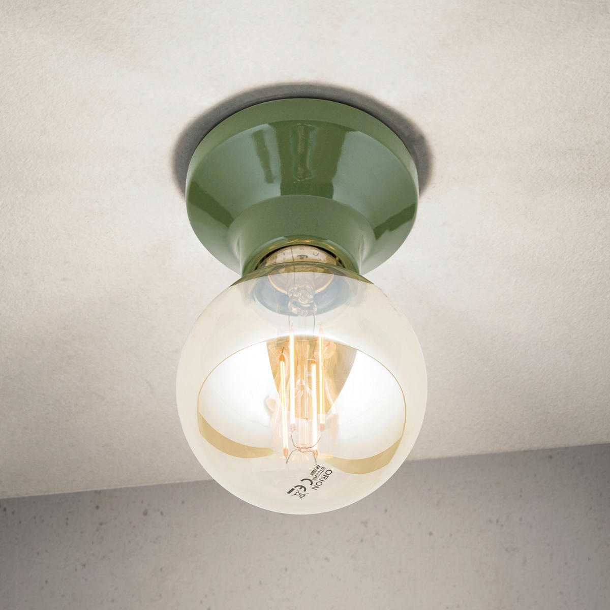 DECKENLEUCHTE Frost 9,5/5,5 cm   - Grün, LIFESTYLE, Keramik (9,5/5,5cm)