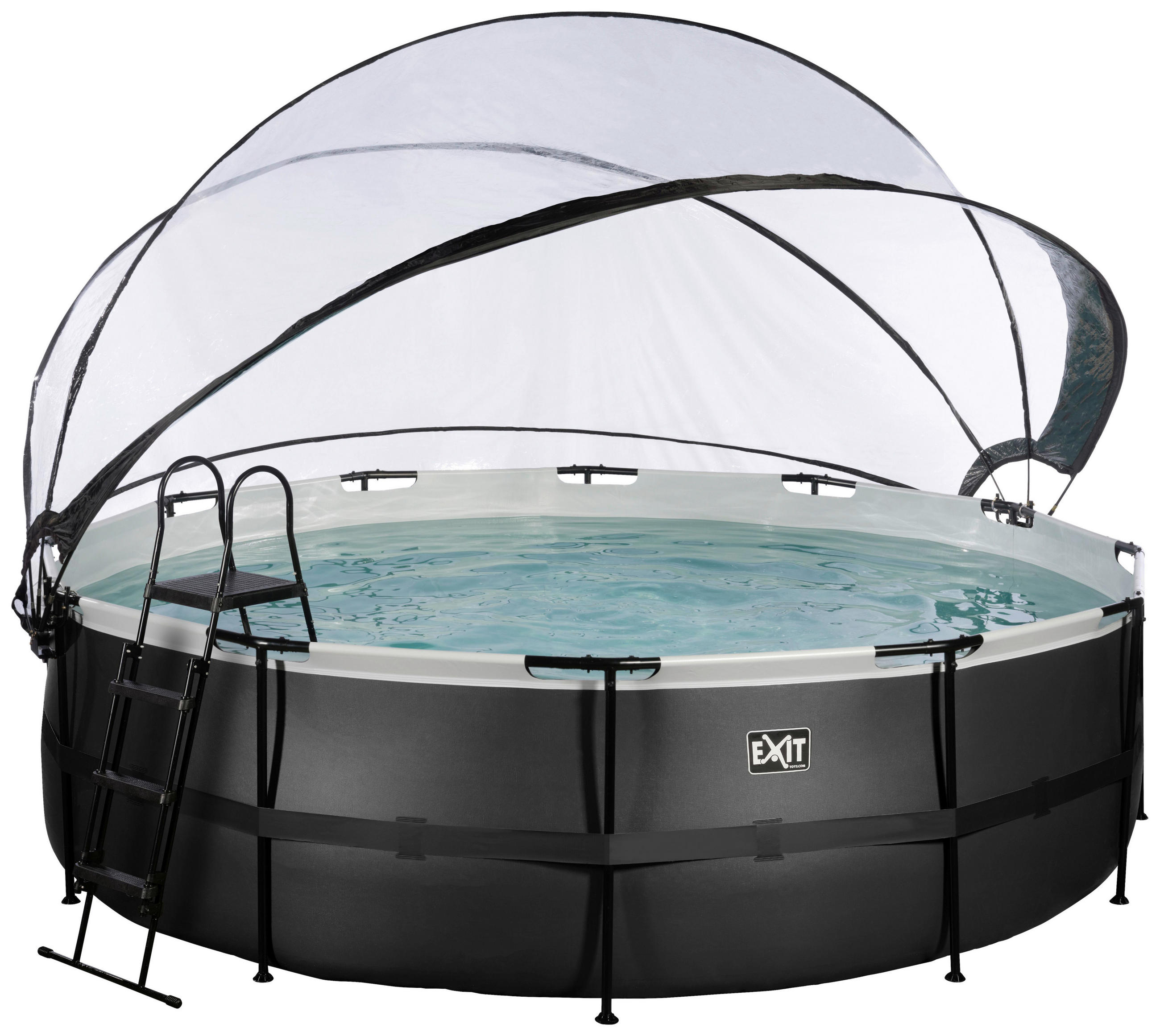 POOL-SET BLACK 488/122 cm  - Schwarz, KONVENTIONELL, Metall (488/122cm) - EXIT Toys