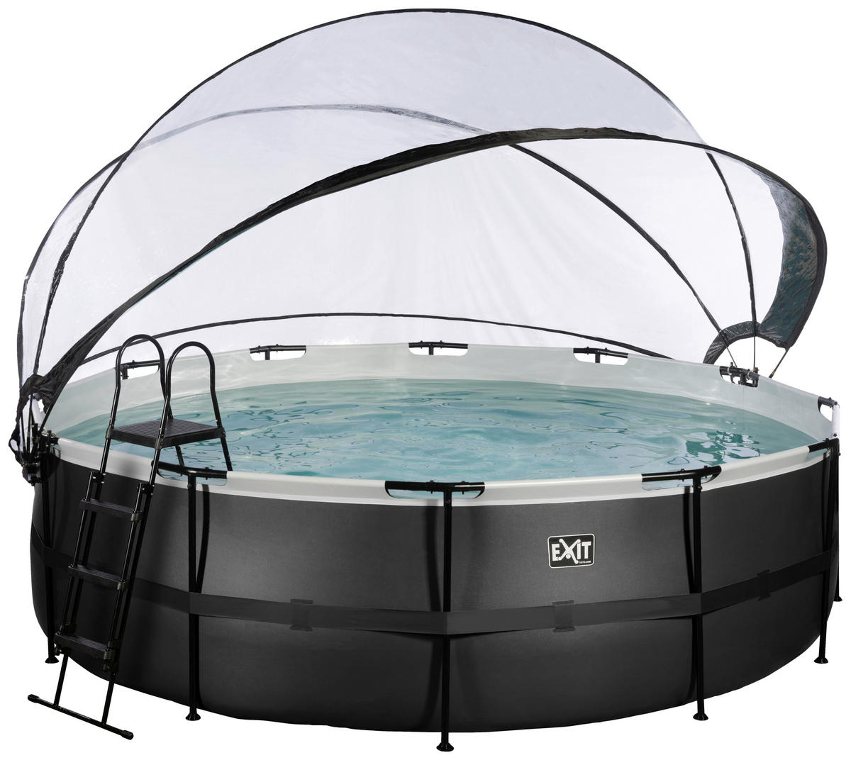 POOL-SET BLACK 488/122 cm  - Schwarz, KONVENTIONELL, Metall (488/122cm) - EXIT Toys