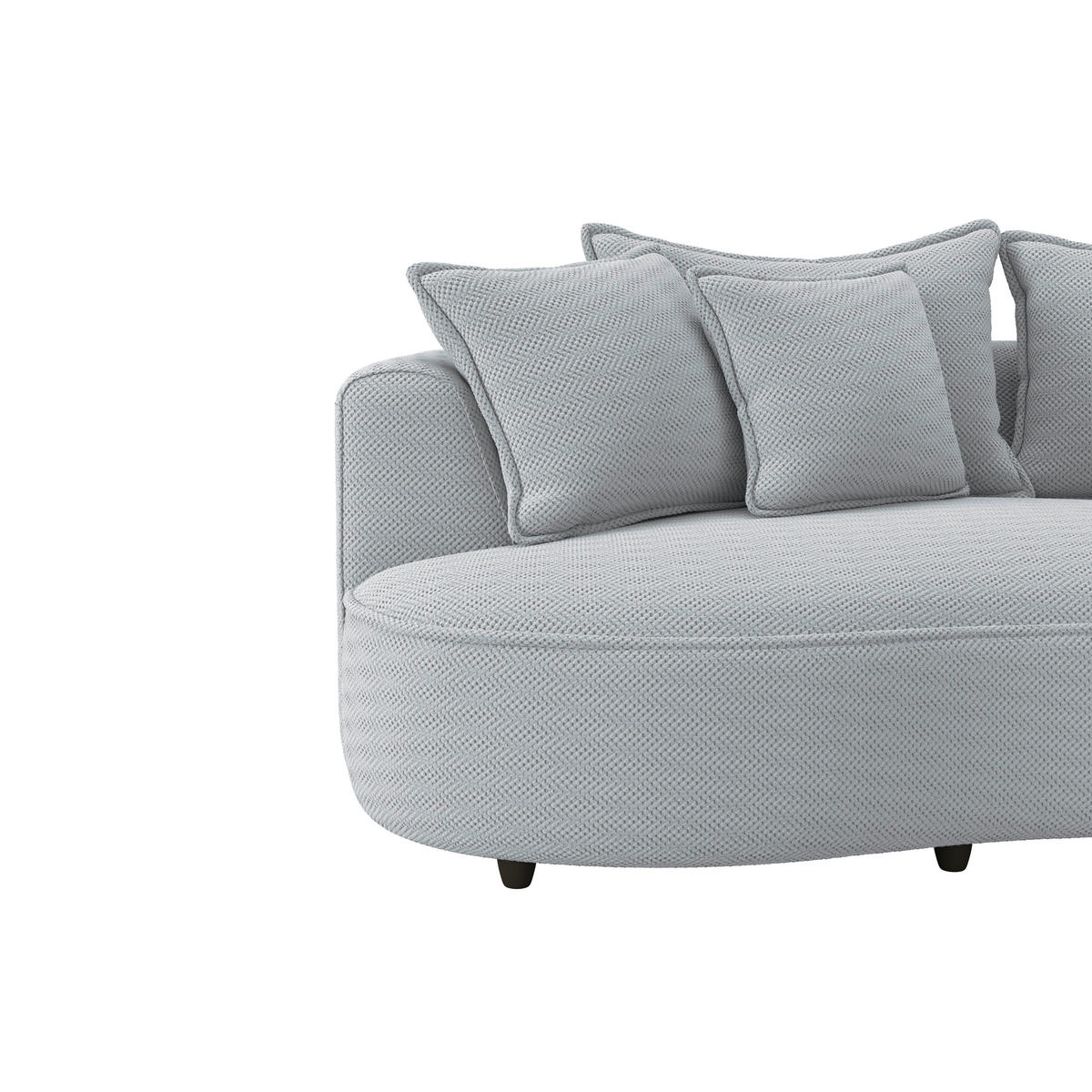 ECKSOFA LEVI Grauweiß Velours, Struktur  - Grauweiß/Schwarz, MODERN, Kunststoff/Textil (287/168cm) - Livetastic