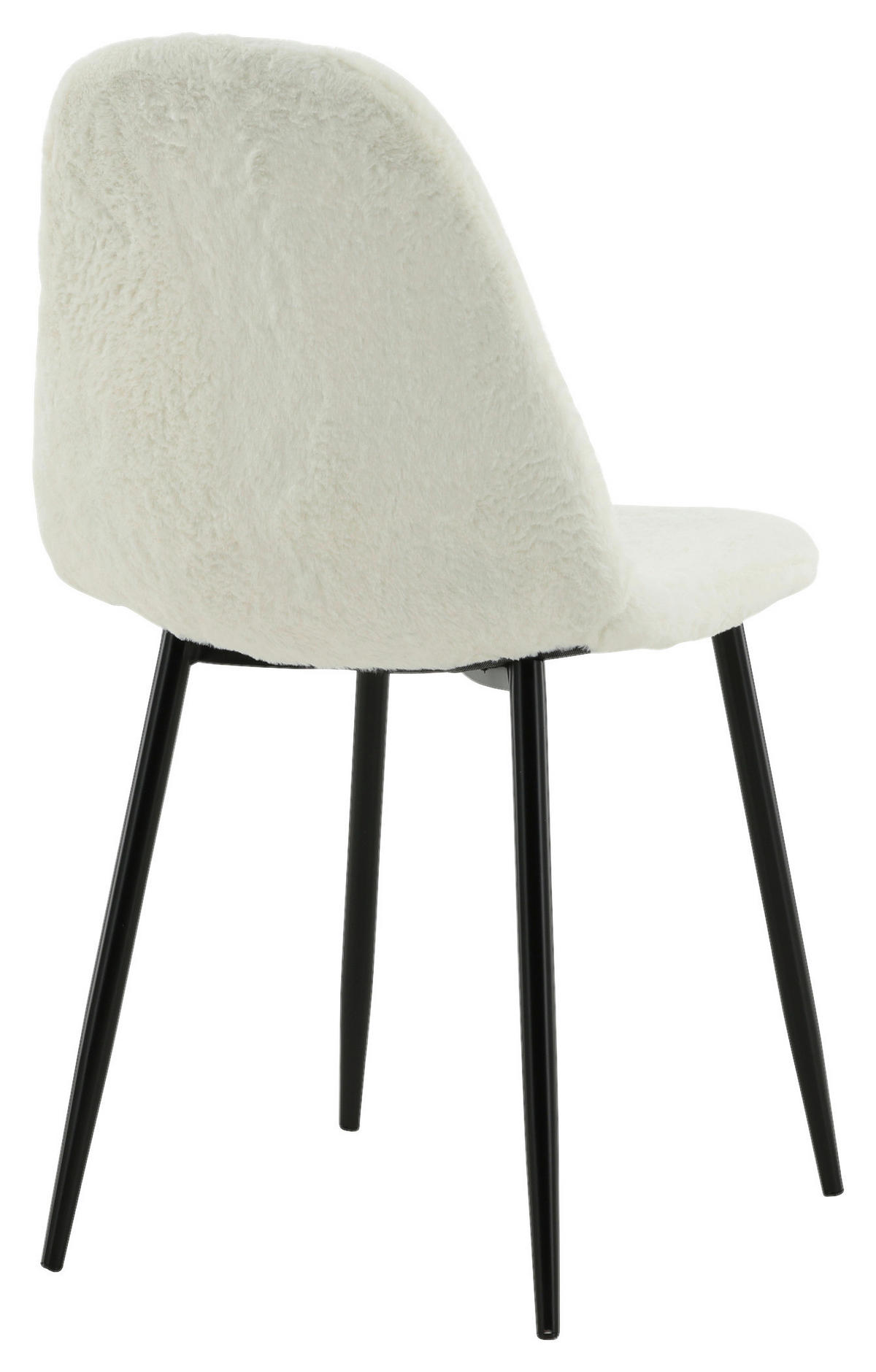 STOLSET 2 styck stål teddy tyg  - vit/svart, Design, metall/textil (44/87/53cm) - Livetastic