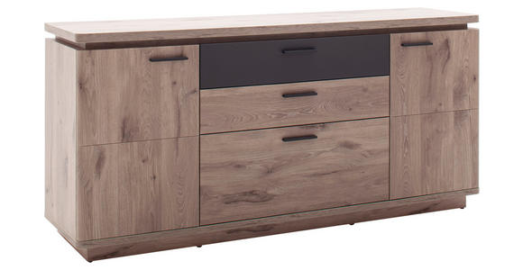 SIDEBOARD Anthrazit, Eiche dunkel 170/81/44 cm - Eiche dunkel/Anthrazit, KONVENTIONELL, Holzwerkstoff/Metall (170/81/44cm) - Cantus