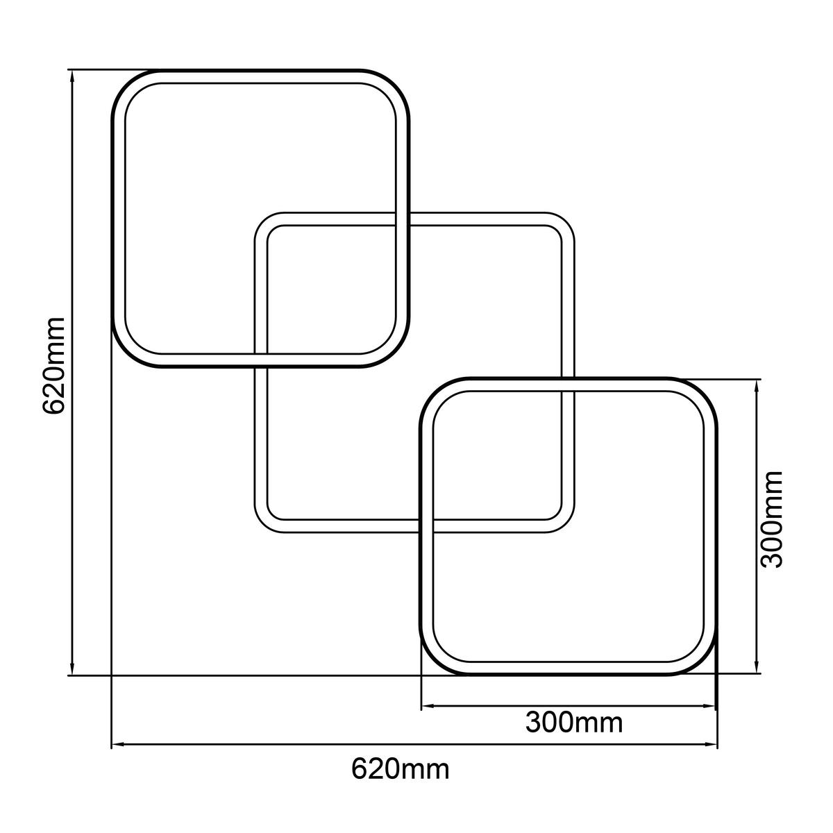 LED-DECKENLEUCHTE 62/7/62 cm   - Weiß, Design, Kunststoff/Metall (62/7/62cm) - Brilliant