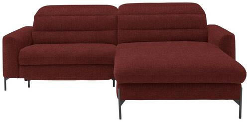 ECKSOFA in Flachgewebe Rot  - Rot/Schwarz, Design, Textil/Metall (252/191cm) - Dieter Knoll