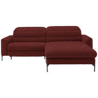 ECKSOFA in Flachgewebe Rot  - Rot/Schwarz, Design, Textil/Metall (252/191cm) - Dieter Knoll