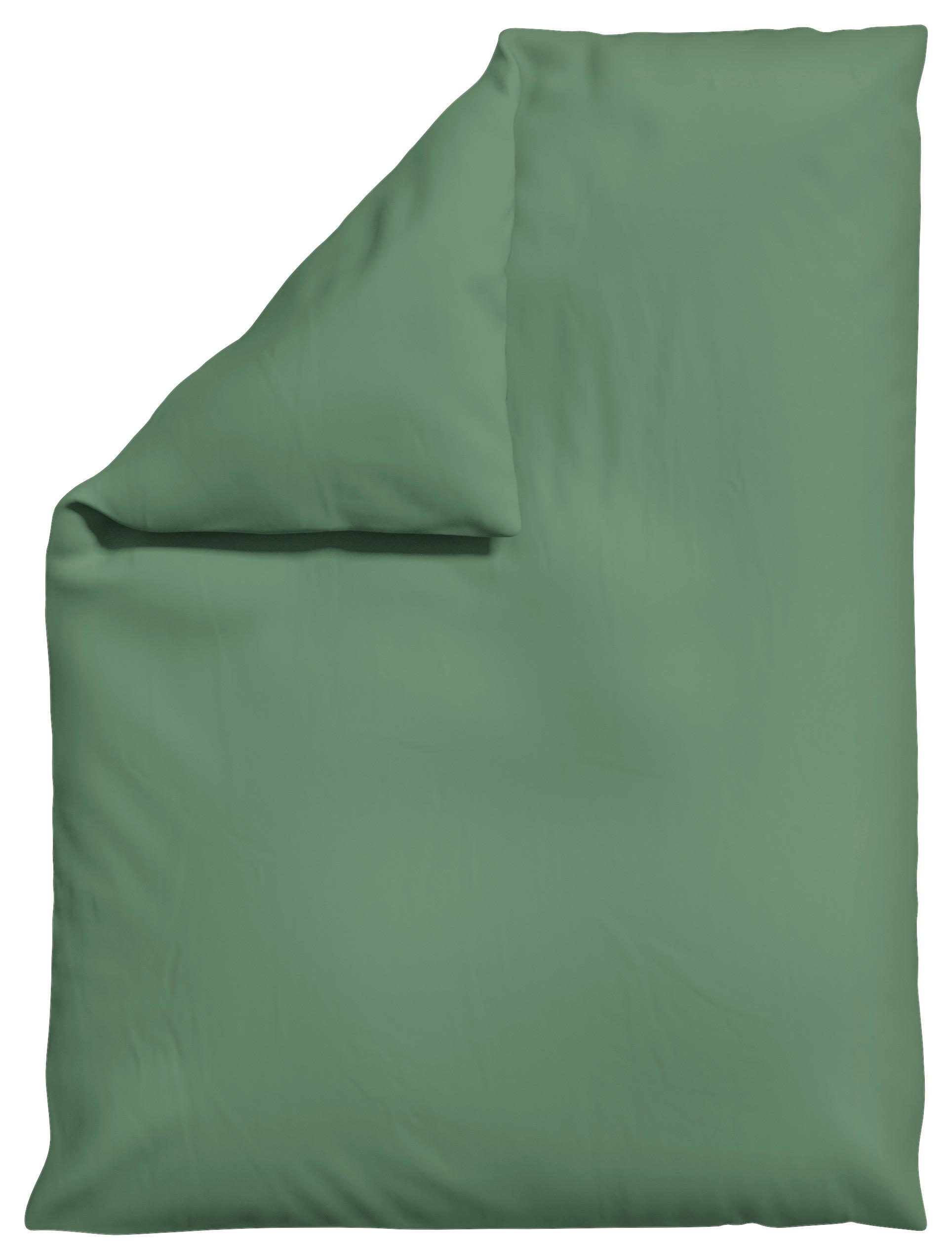 BETTDECKENBEZUG -teilig WOVEN SATIN Makosatin 155/220 cm  - Grün, Basics, Textil (155/220cm) - Schlafgut