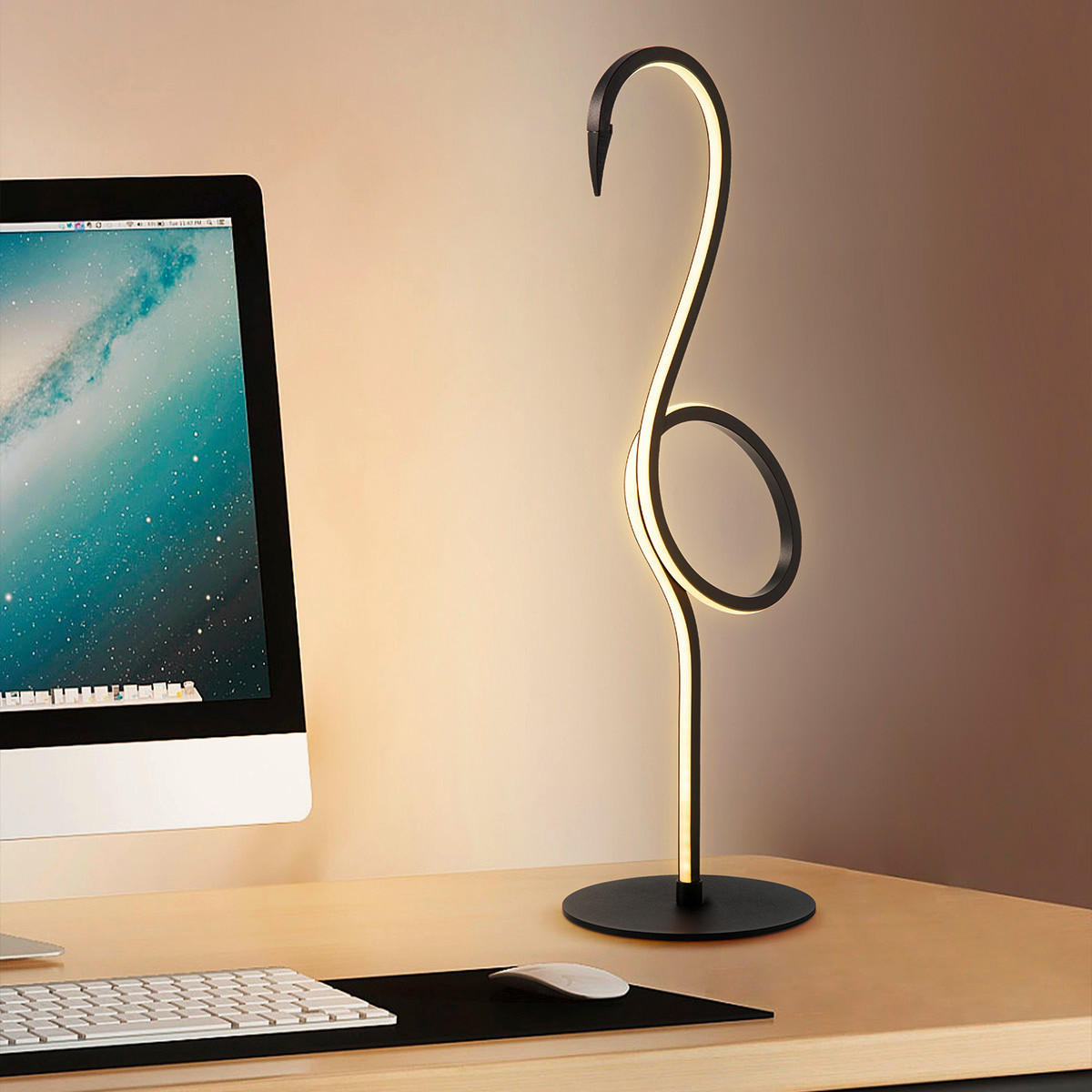Thumbnail - Elstead Lighting Led-Tischleuchte Flamingo, Schwarz, Flamingo,Flamingo, Tierform,Tierform, 50 cm, Grüner Punkt, RoHS, Eu...