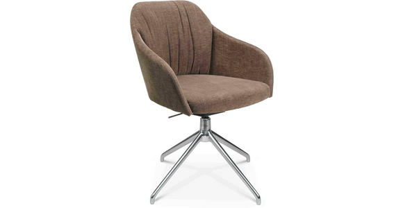 ARMLEHNSTUHL in Aluminium Velours - Graubraun/Alufarben, Design, Textil/Metall (58/81,5-84,5/60cm) - Johann Jakob