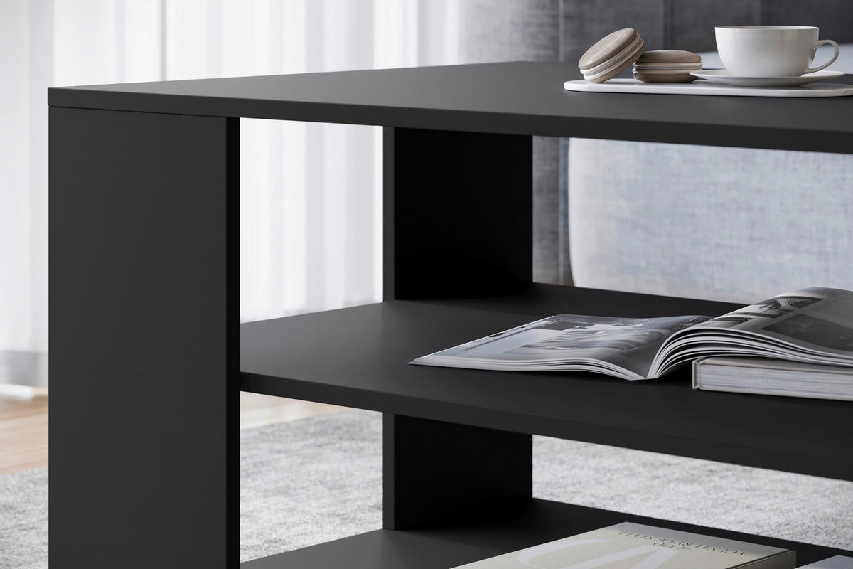 COUCHTISCH in Holzwerkstoff  - Schwarz/Grau, Trend, Holzwerkstoff/Kunststoff (100/45/60cm) - Livetastic