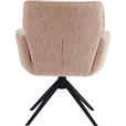 ARMLEHNSTUHL  Stoffauswahl, Sitzfläche 360° drehbar, automatische Rückholfunktion Leinenoptik  - Schwarz/Rosa, Design, Textil/Metall (67/86/68cm) - Novel