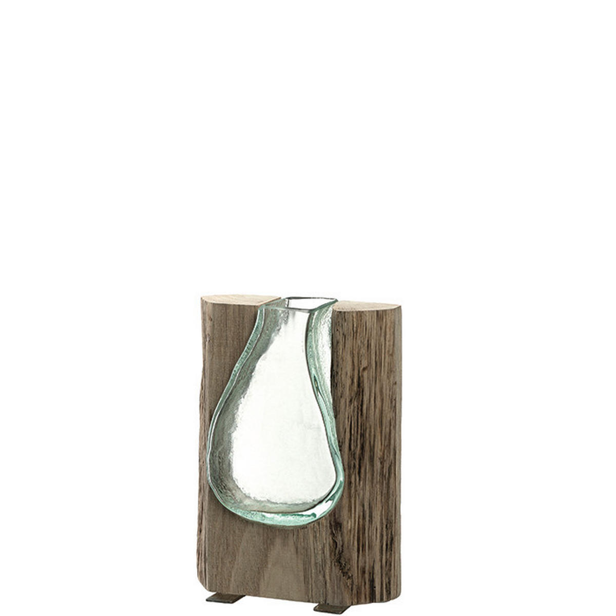 VAZA  les, steklo  - rjava/prozorno, Basics, steklo/les (14/20/5,4cm) - Leonardo