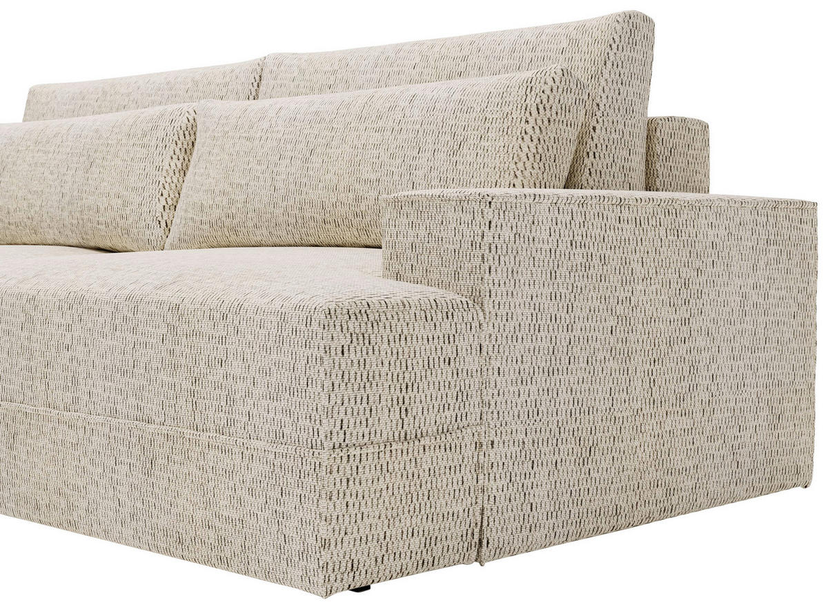 ECKSOFA in Struktur Beige  - Beige/Schwarz, Design, Kunststoff/Textil (156/272cm) - Livetastic