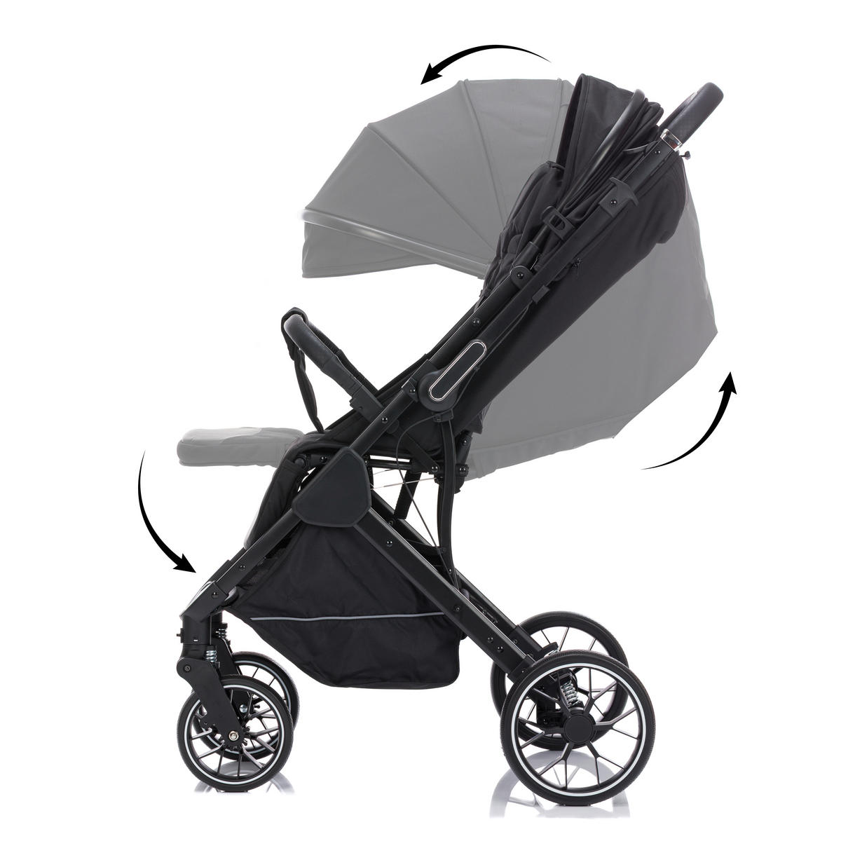 KIŠOBRAN KOLICA   - crna, Basics, tekstil/metal (73/55/107cm) - Fillikid