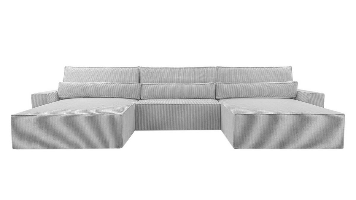 WOHNLANDSCHAFT BRAZIL U in Hellgrau  - Hellgrau/Schwarz, Design, Kunststoff/Textil (200/410/200cm) - MID.YOU