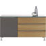 KOMMODE Eiche furniert Eichefarben, Grau - Eichefarben/Alufarben, Design, Glas/Holz (130/68,5/41,6cm) - Hülsta
